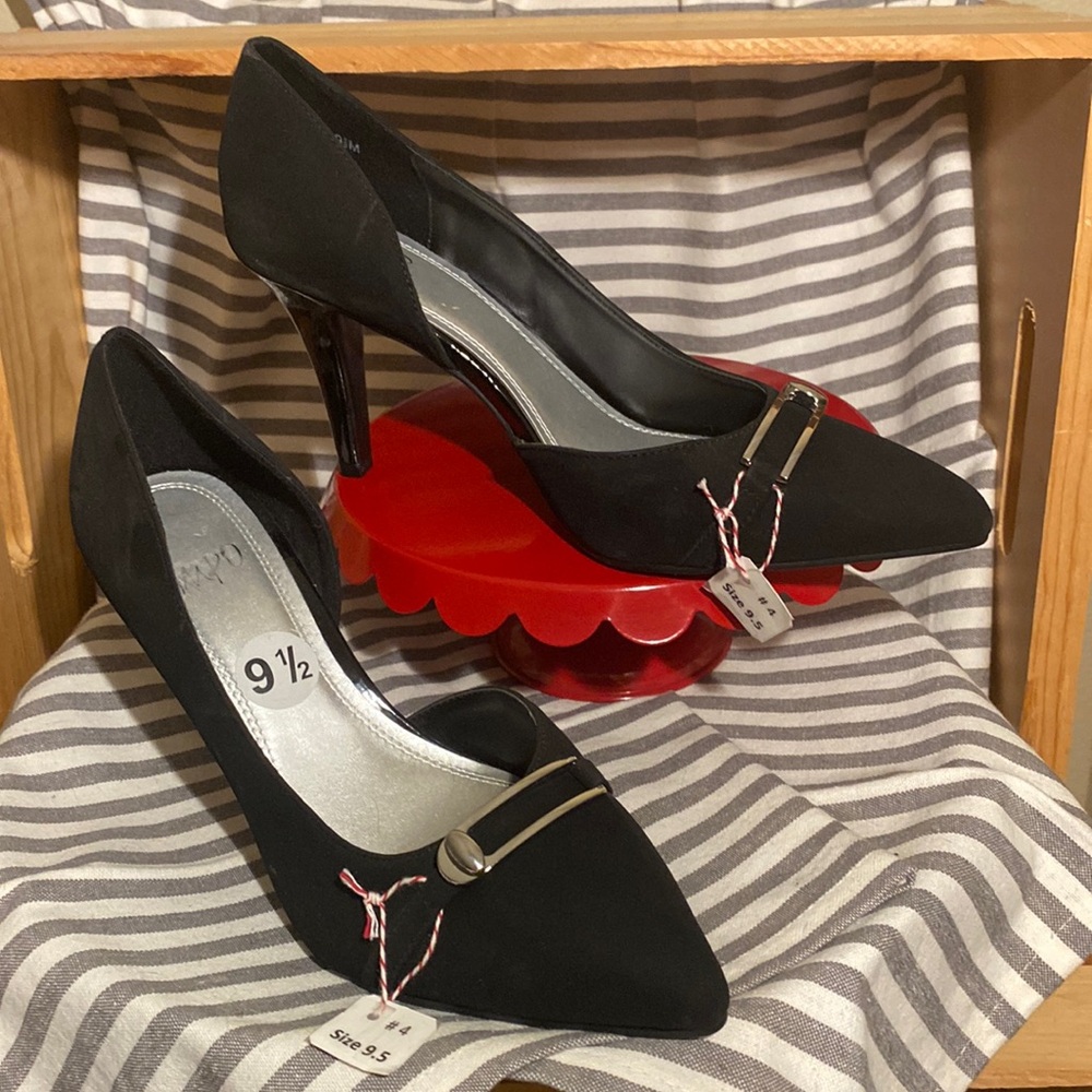 #4 IMPO Heels - Black w/Silver
